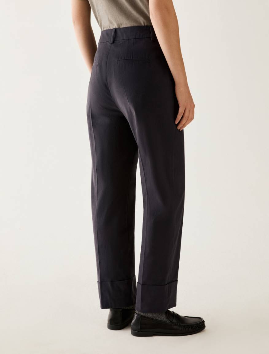Cotton satin trousers - NAVY - Pennyblack - 3