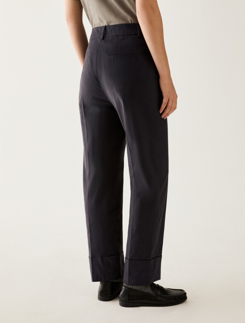 Cotton satin trousers - NAVY - pennyblack