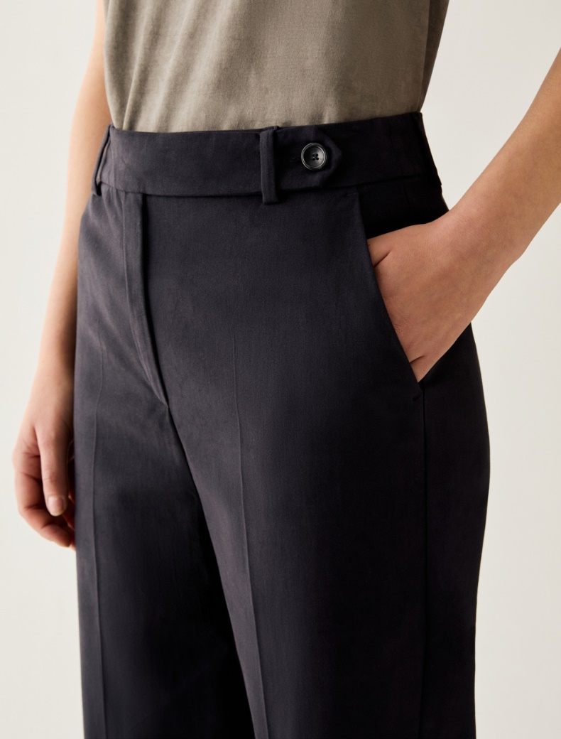Cotton satin trousers - NAVY - pennyblack
