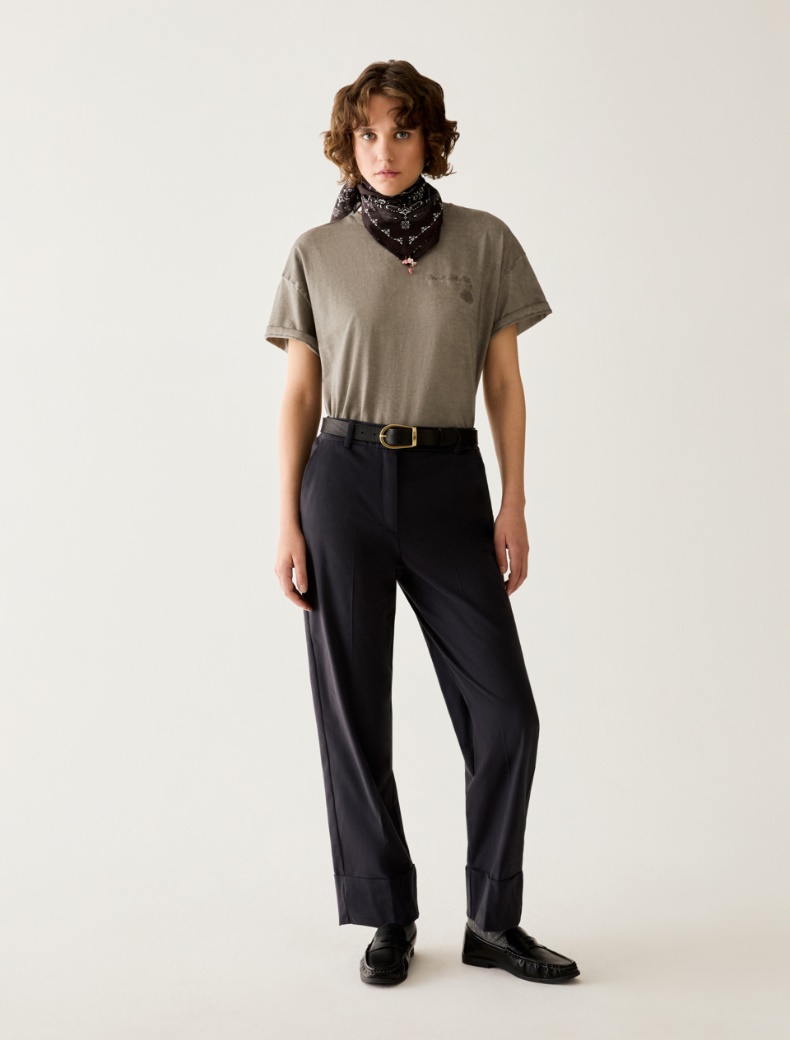 Cotton satin trousers Cotton satin trousers - NAVY - pennyblack