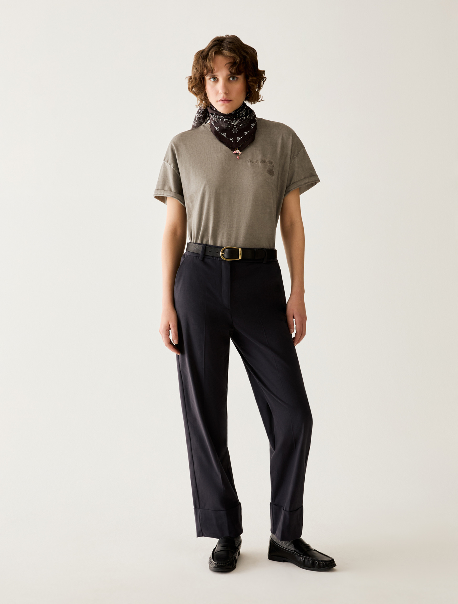 Cotton satin trousers - NAVY - pennyblack