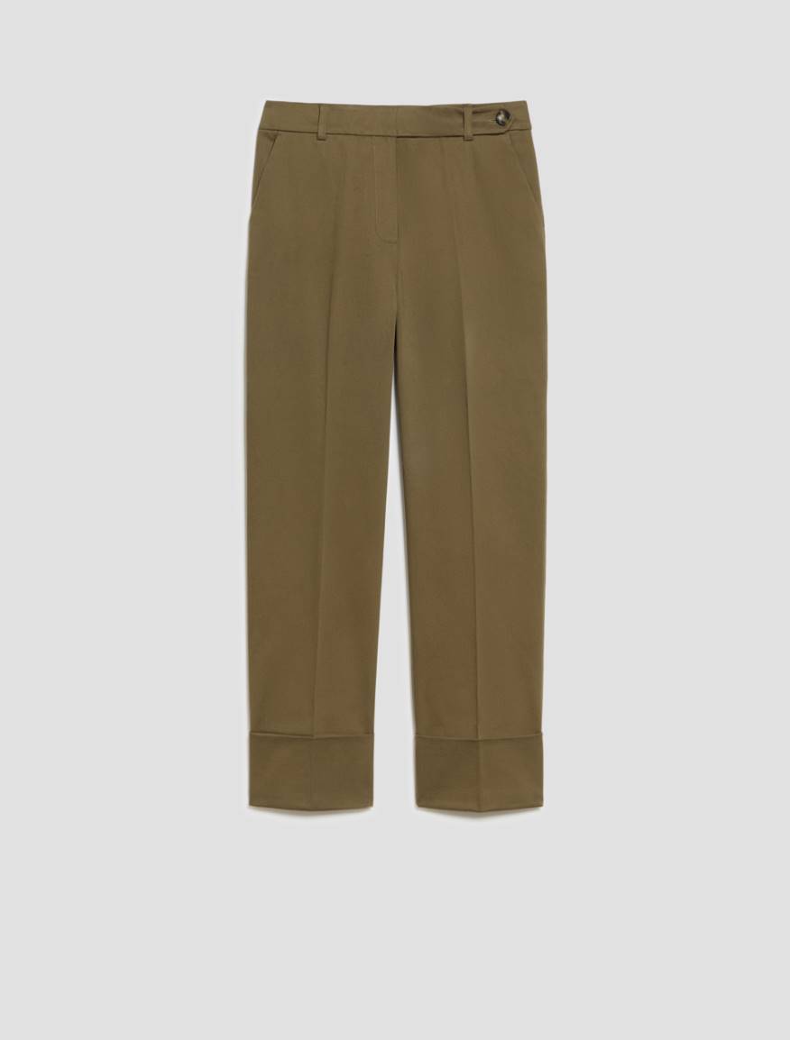 Cotton satin trousers - KAKI - Pennyblack - 2
