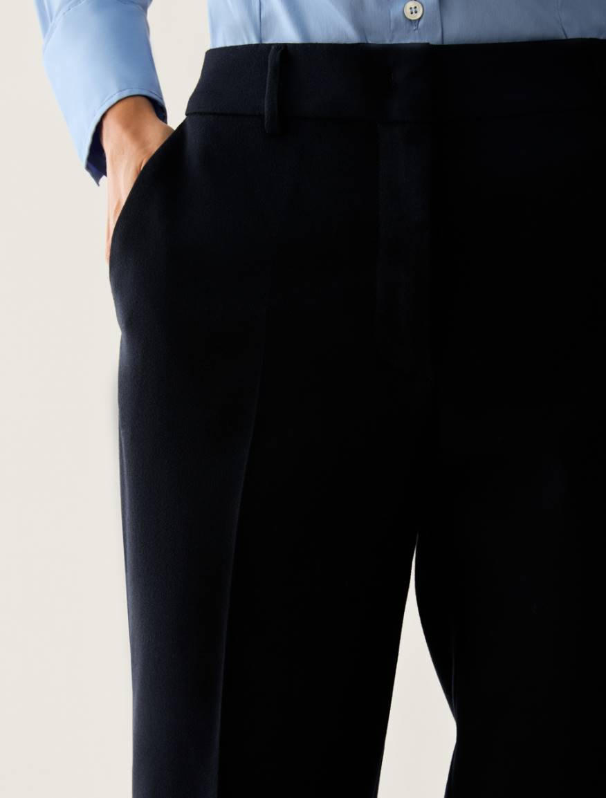 Slim-cut tailored trousers - NAVY - Pennyblack - 4