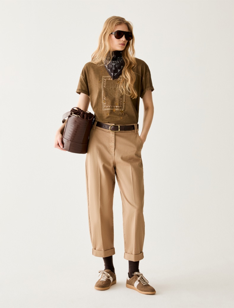 Carrot-cut cotton trousers - Pennyblack - 5