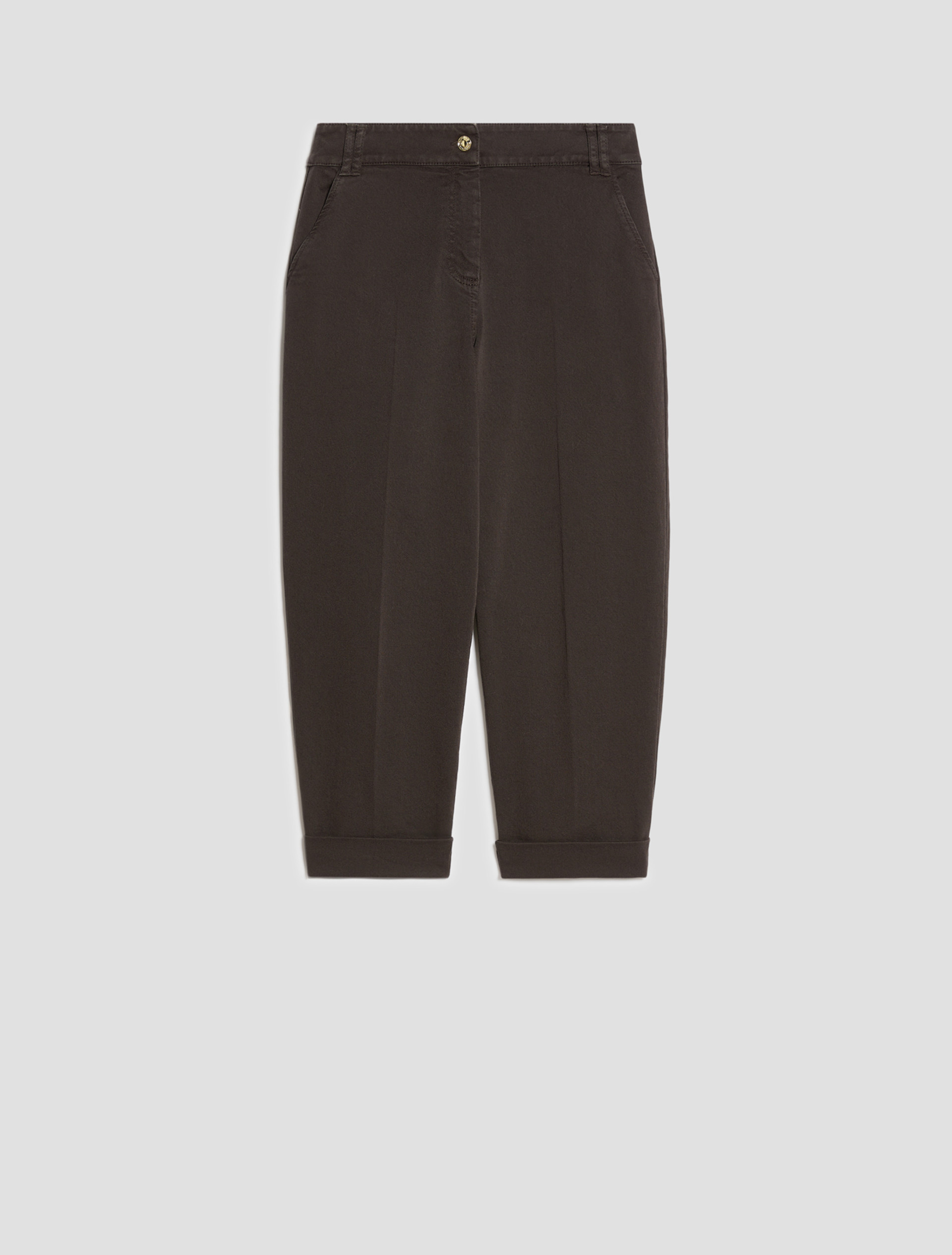 Carrot-cut cotton trousers - DARK BOWN - Pennyblack - 2