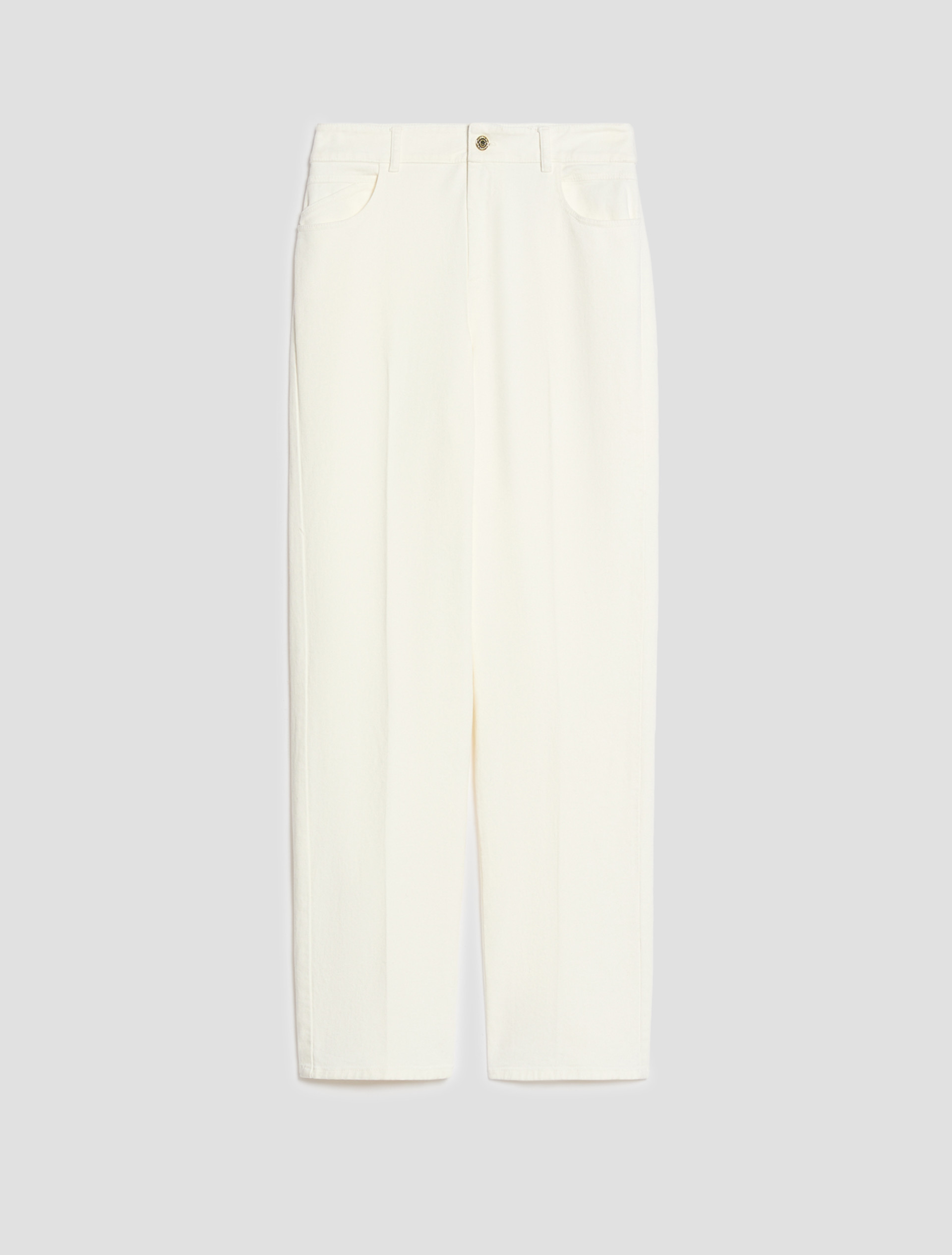 Straight-leg cotton trousers - WOOL WHITE - Pennyblack - 2