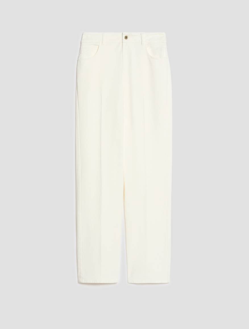 Straight-leg cotton trousers - WOOL WHITE - Pennyblack - 2