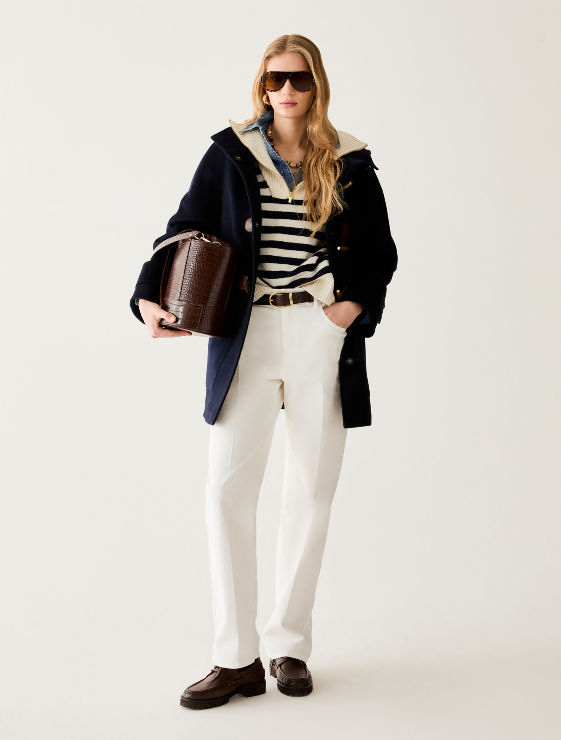 Straight-leg cotton trousers - WOOL WHITE - Pennyblack - 5