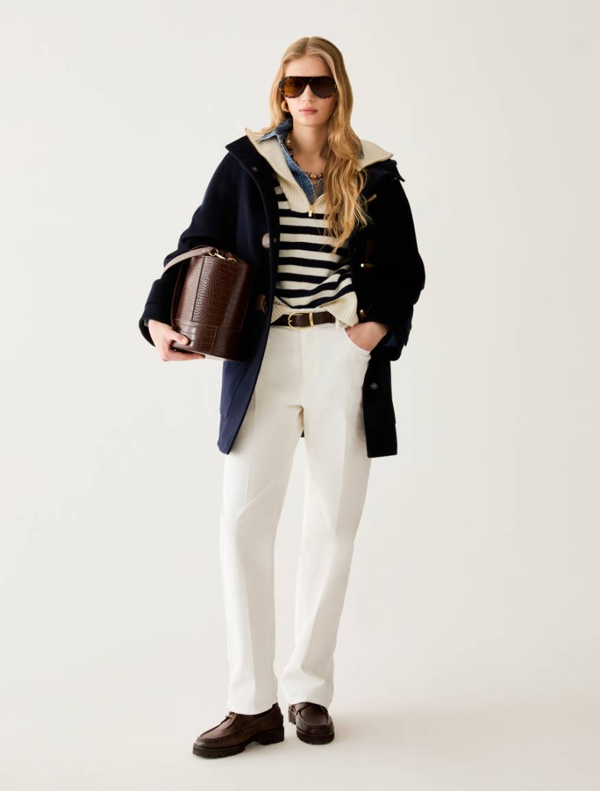 Straight-leg cotton trousers - WOOL WHITE - Pennyblack - 5