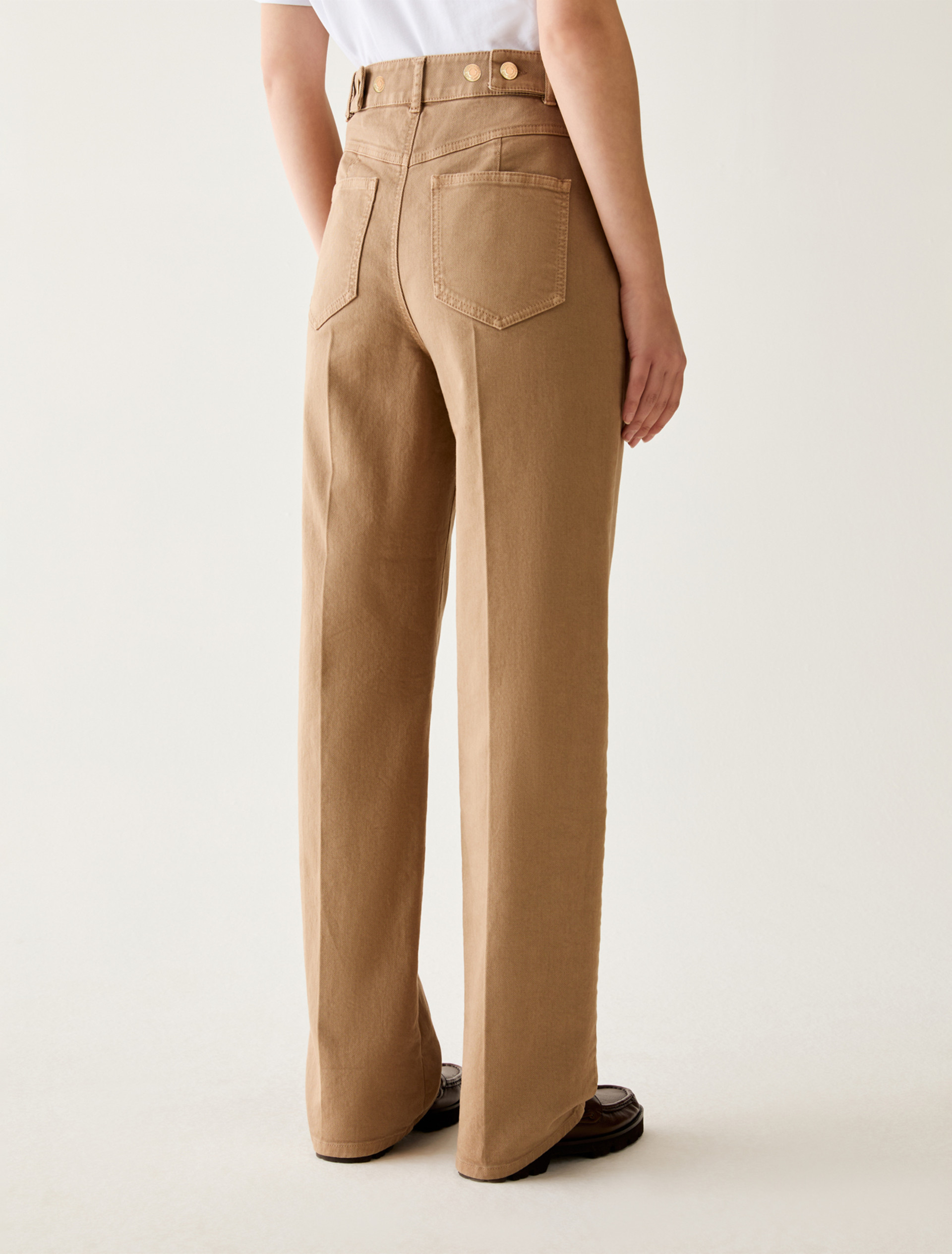 Straight-leg cotton trousers - CAMEL - Pennyblack - 3