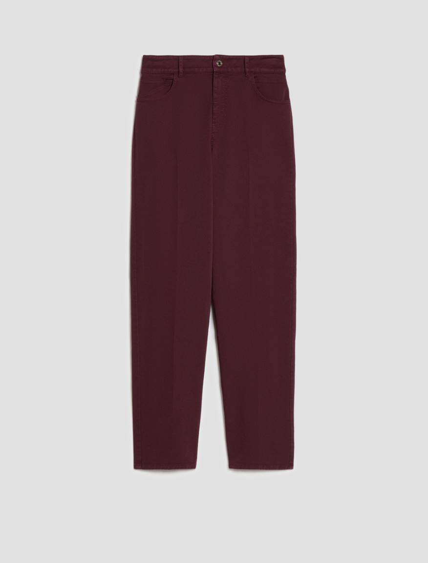 Straight-leg cotton trousers - BORDEAUX - Pennyblack - 2