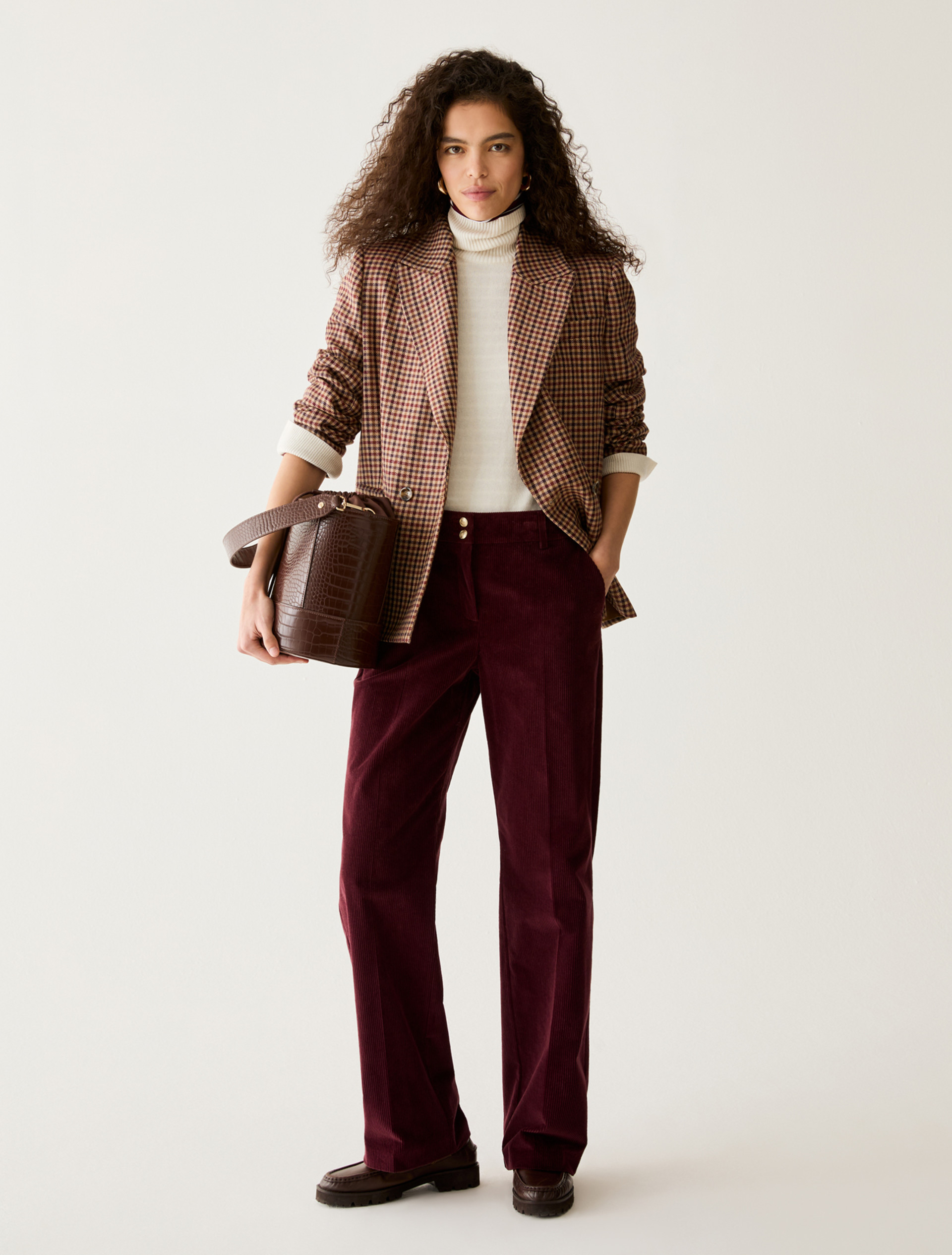 Tailored corduroy trousers - BORDEAUX - Pennyblack - 5