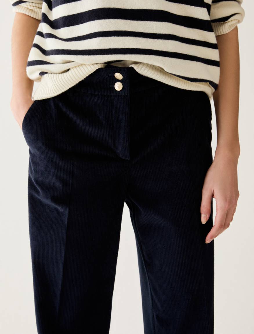 Tailored corduroy trousers - NAVY - Pennyblack - 4