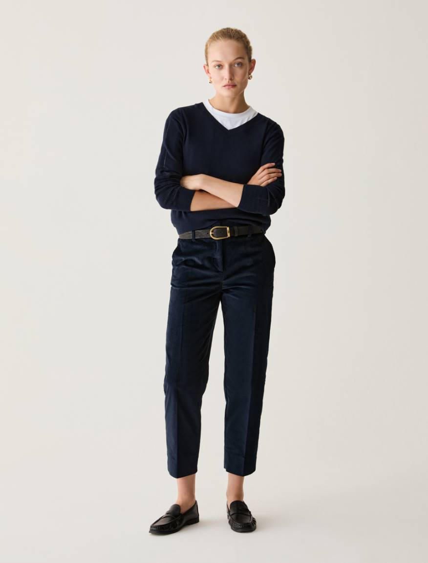 Corduroy trousers - NAVY - Pennyblack