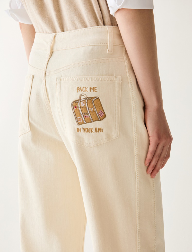 Embroidered wide-leg trousers - Pennyblack - 4