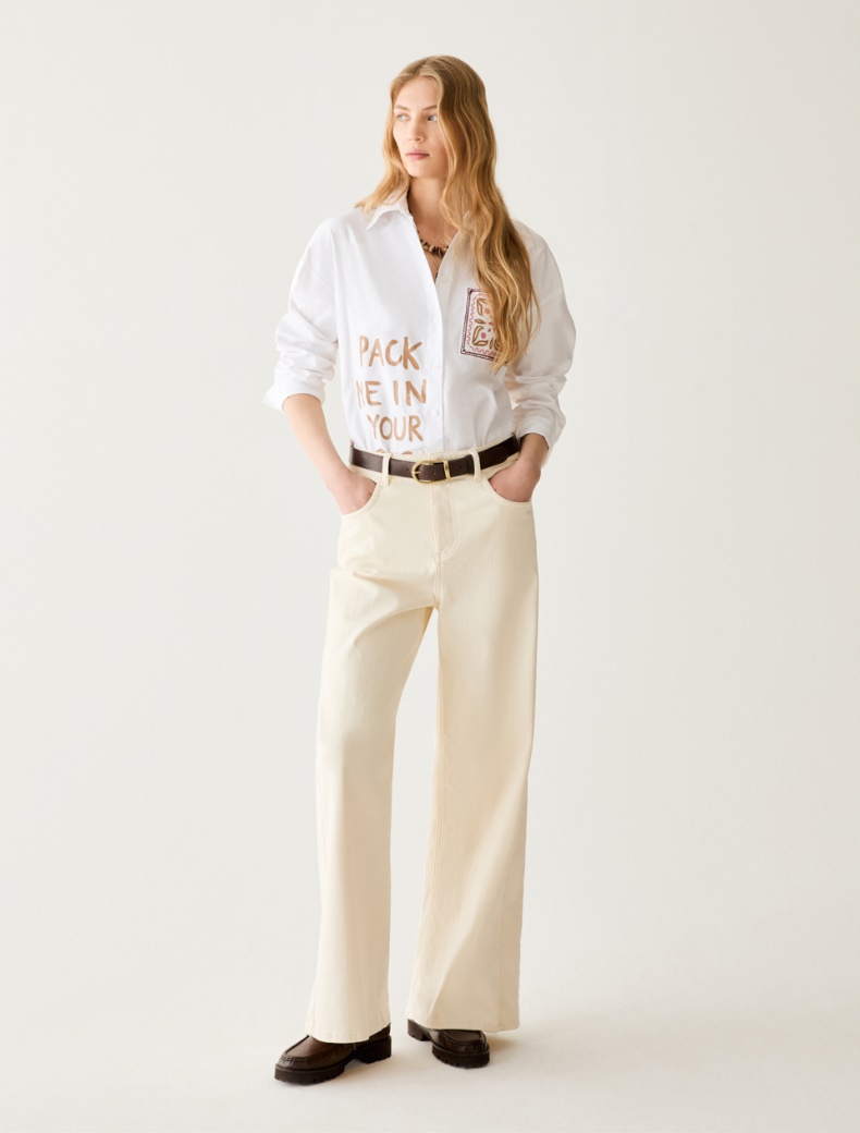 Embroidered wide-leg trousers - Pennyblack