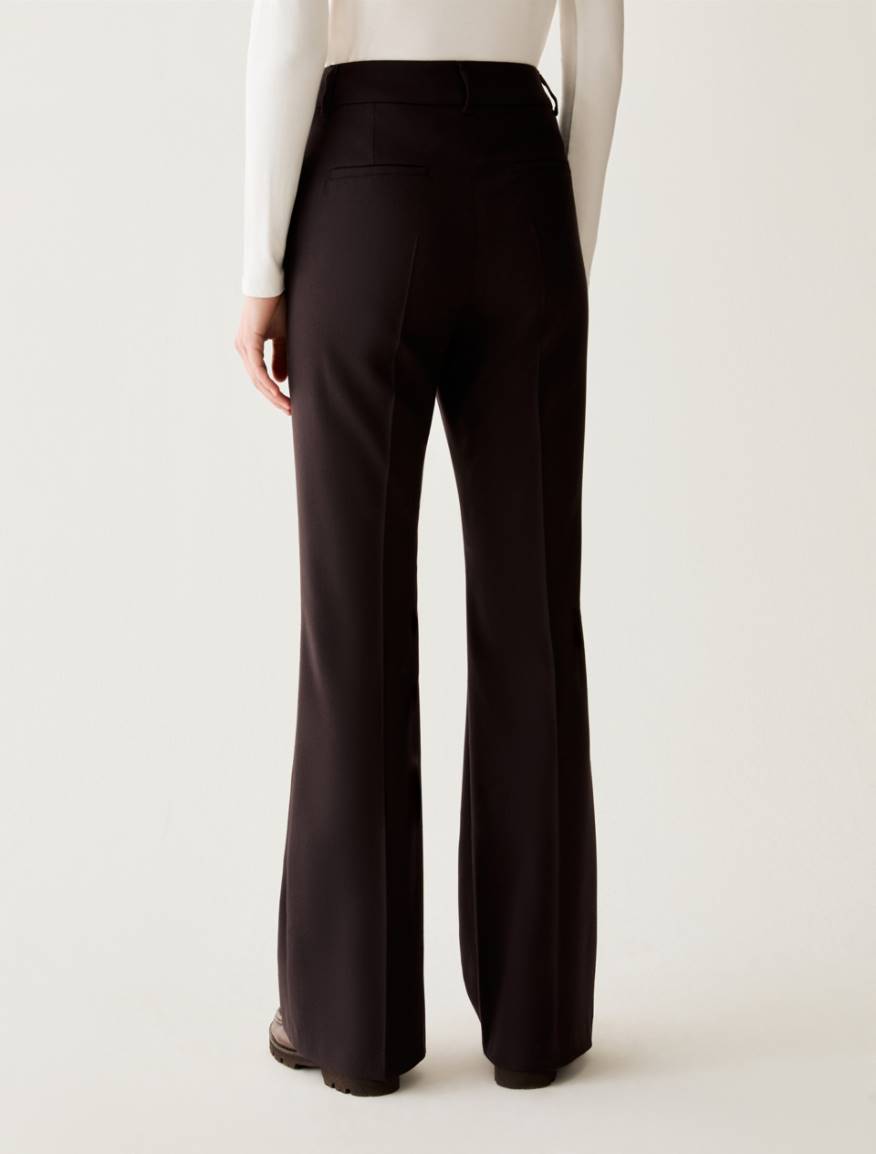 Tailored flare-cut trousers - DARK BOWN - Pennyblack - 3