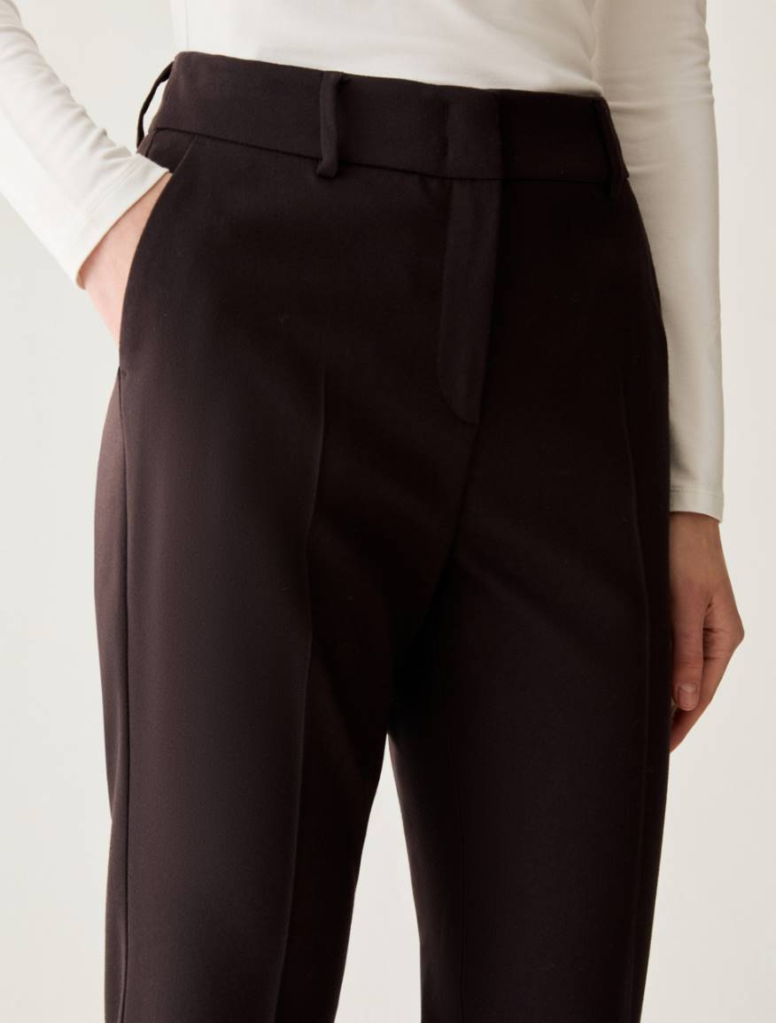 Tailored flare-cut trousers - DARK BOWN - Pennyblack - 4