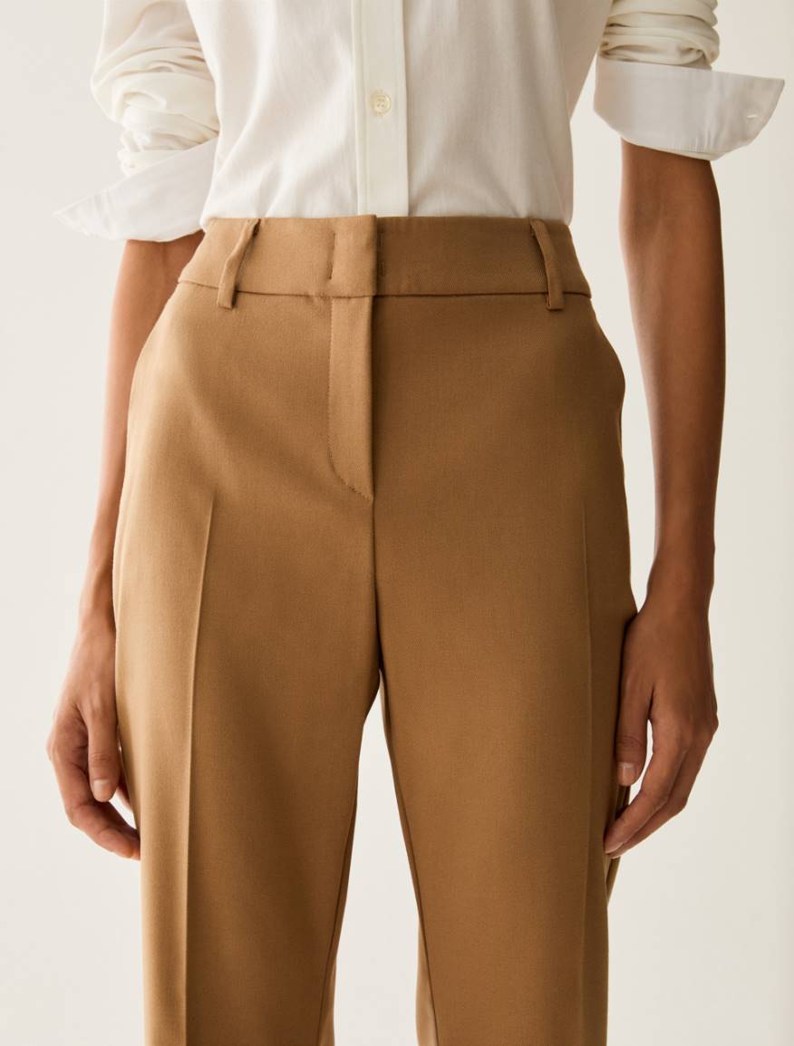 Tailored flare-cut trousers - CAMEL - Pennyblack - 4