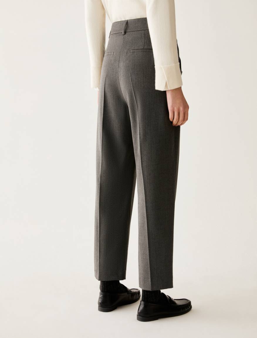 Tailored carrot-cut trousers - GREY - Pennyblack - 3