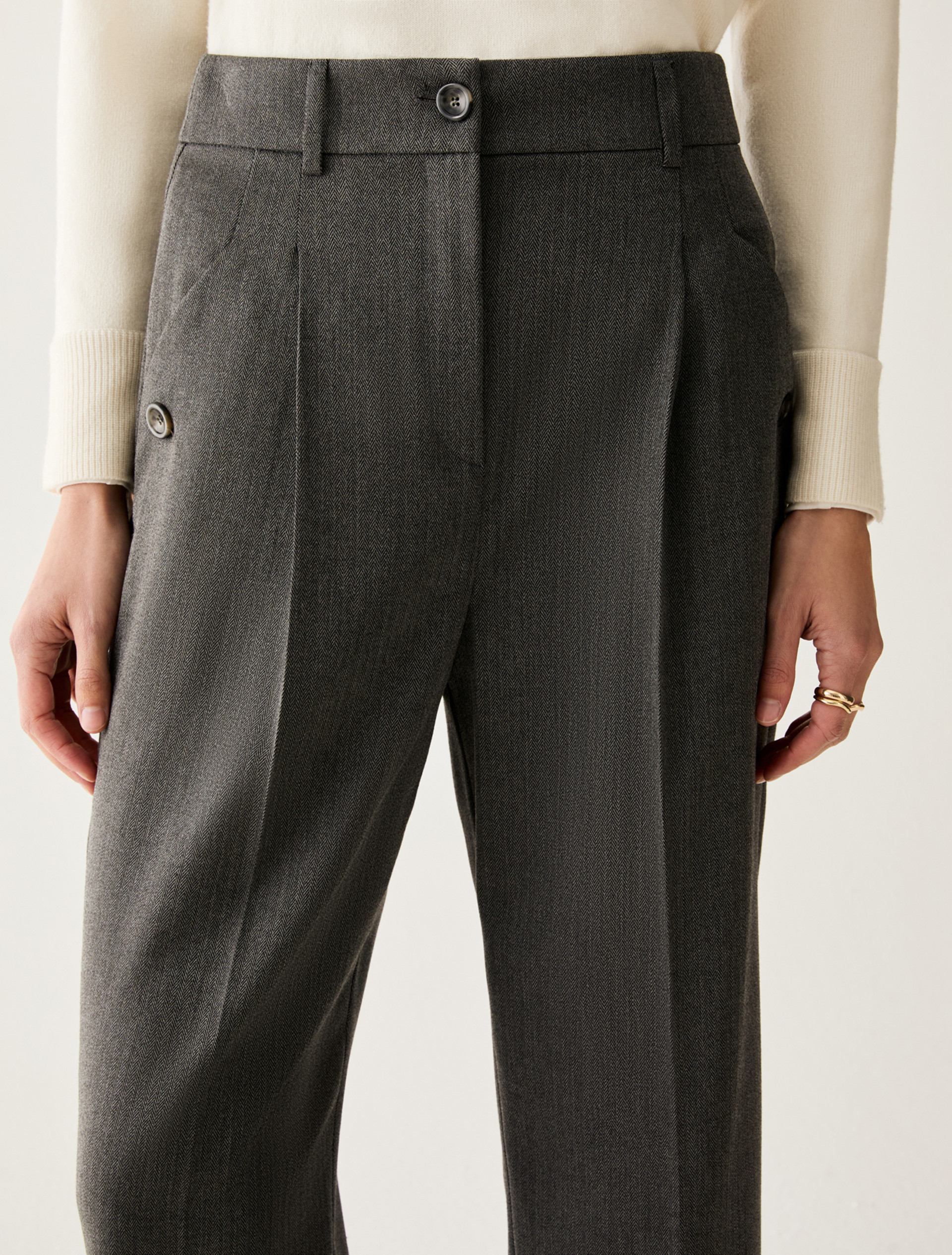 Tailored carrot-cut trousers - GREY - Pennyblack - 4
