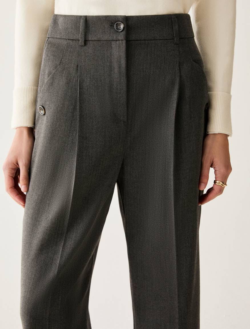 Tailored carrot-cut trousers - GREY - Pennyblack - 4