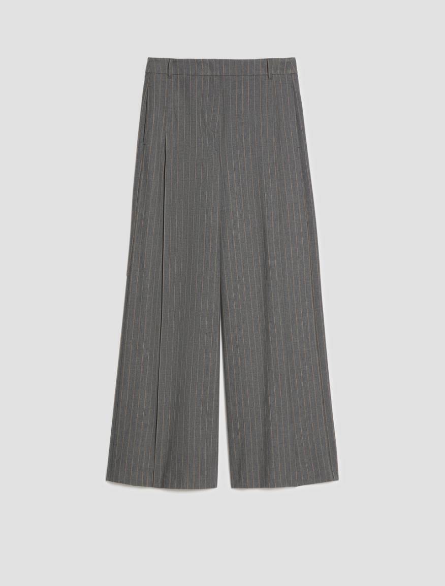 Wide-leg pinstripe trousers - GREY - Pennyblack - 2