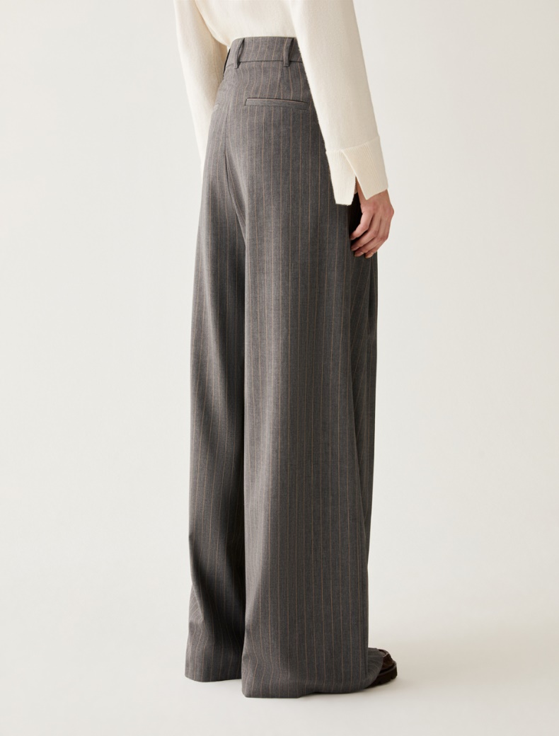 Wide-leg pinstripe trousers - Pennyblack - 3