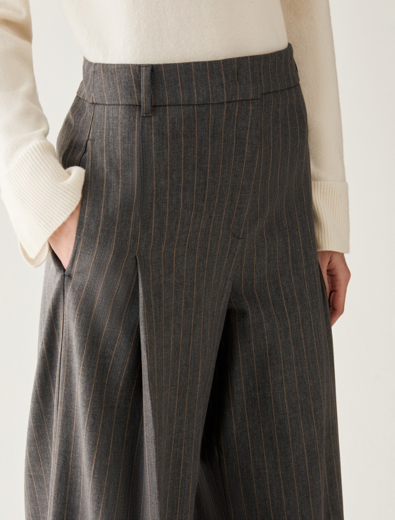 Wide-leg pinstripe trousers - Pennyblack - 4
