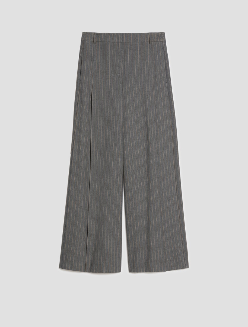Wide-leg pinstripe trousers - Pennyblack - 7