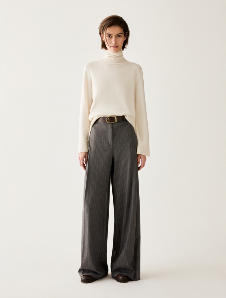 Wide-leg pinstripe trousers - Pennyblack