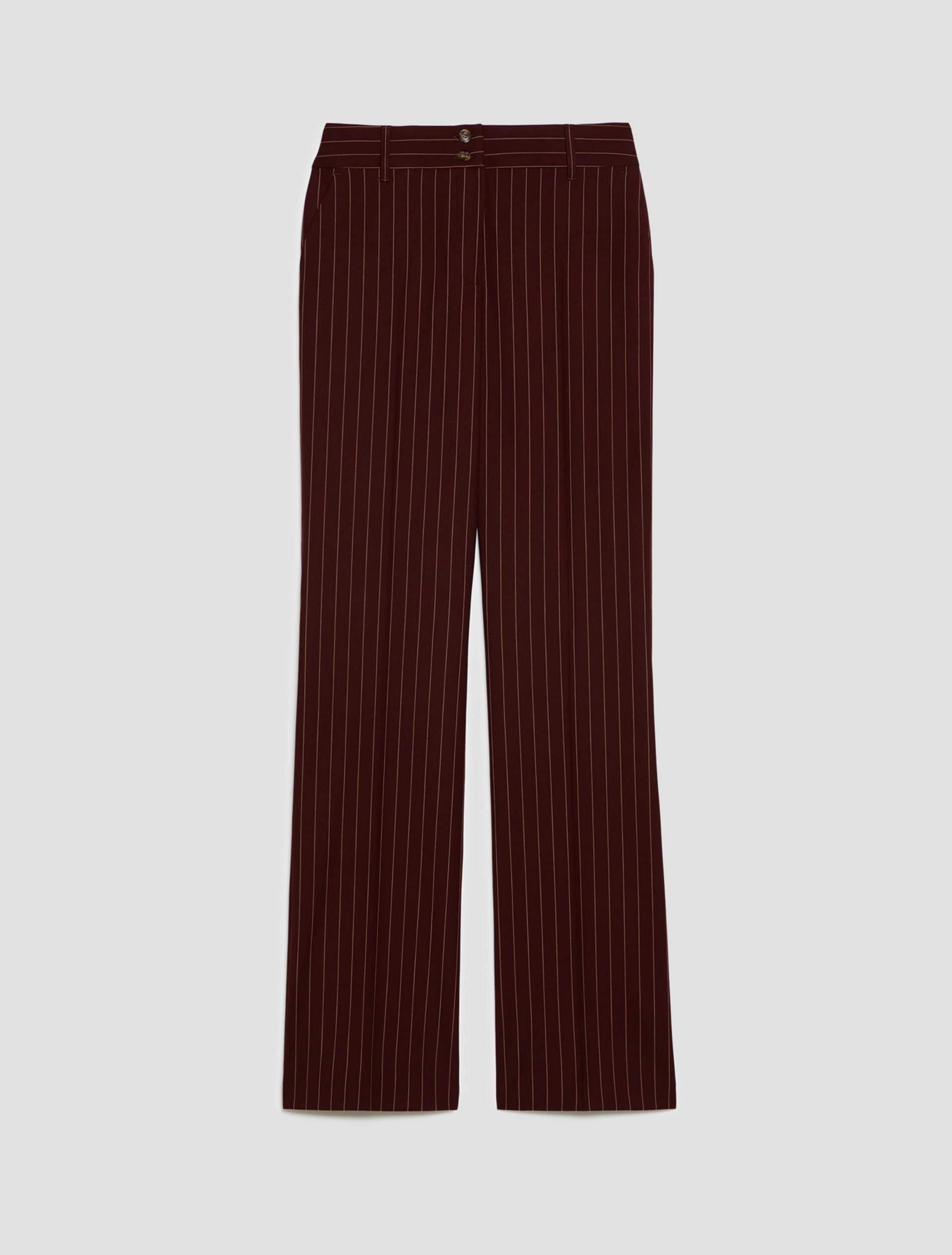Pinstripe straight-leg trousers - BORDEAUX - Pennyblack - 2