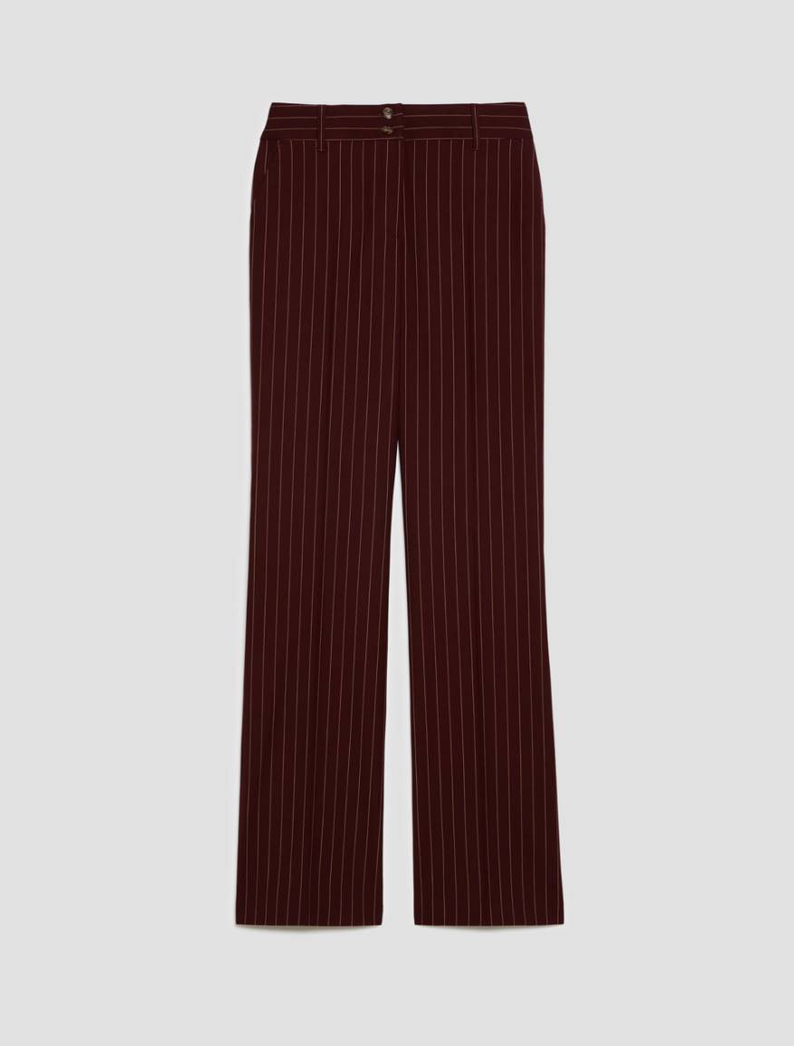 Pinstripe straight-leg trousers - BORDEAUX - Pennyblack - 2