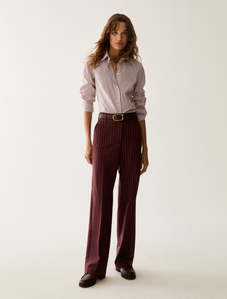 Pinstripe straight-leg trousers - Pennyblack