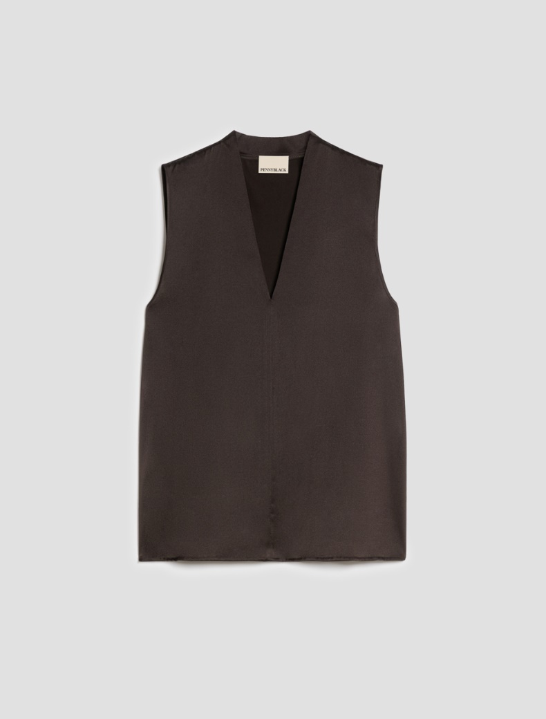Stretch silk satin top - Pennyblack - 7