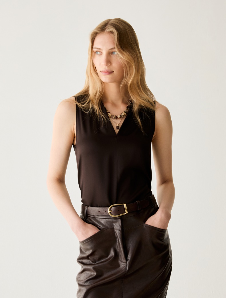 Stretch silk satin top - Pennyblack