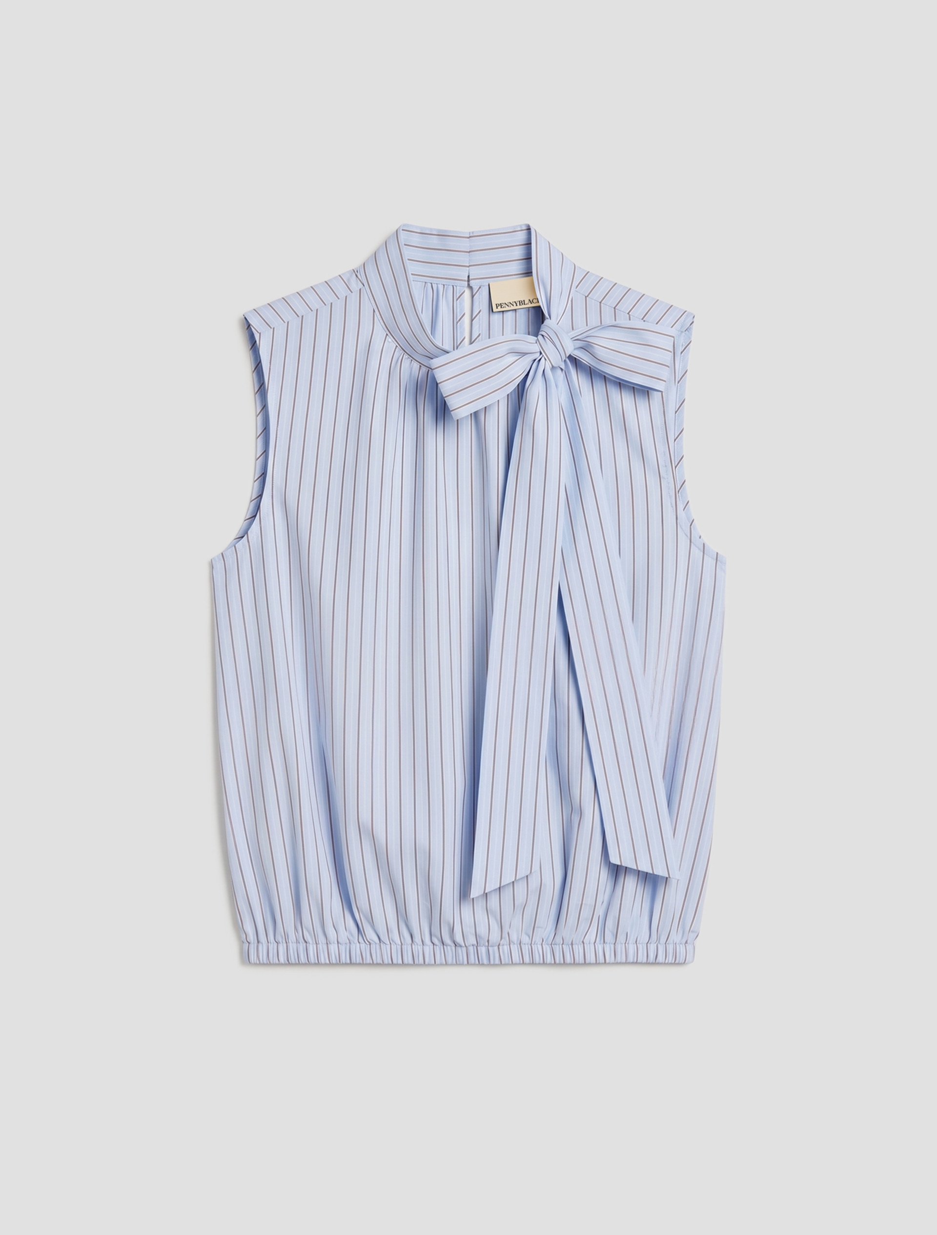 Poplin top with bow - LIGHT BLUE - Pennyblack - 2