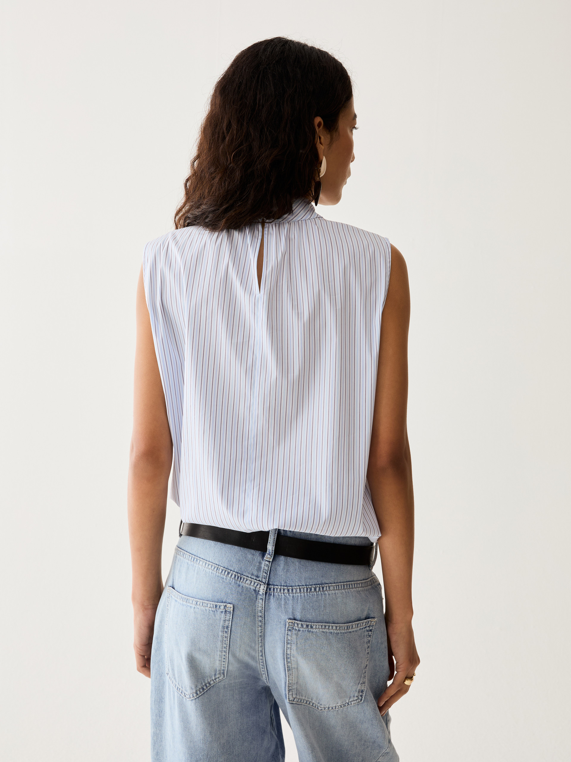 Poplin top with bow - LIGHT BLUE - Pennyblack - 3