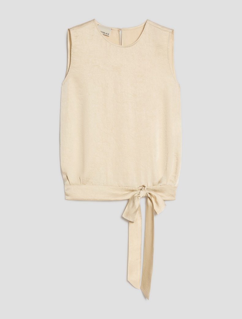 Bow-detail crinkle twill top - Pennyblack - 7