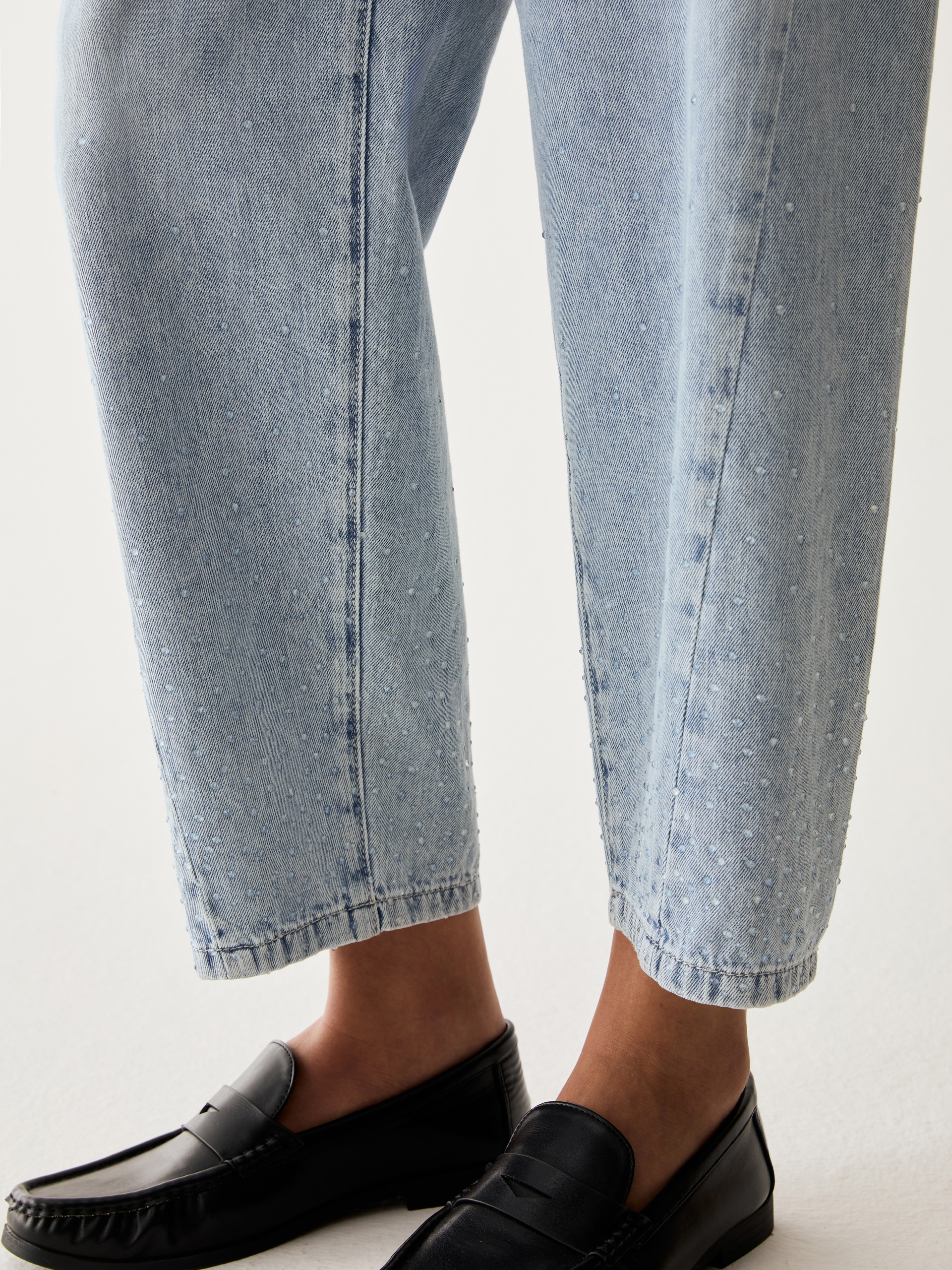 Raindrop barrel-leg jeans - DUST BLUE - Pennyblack - 4