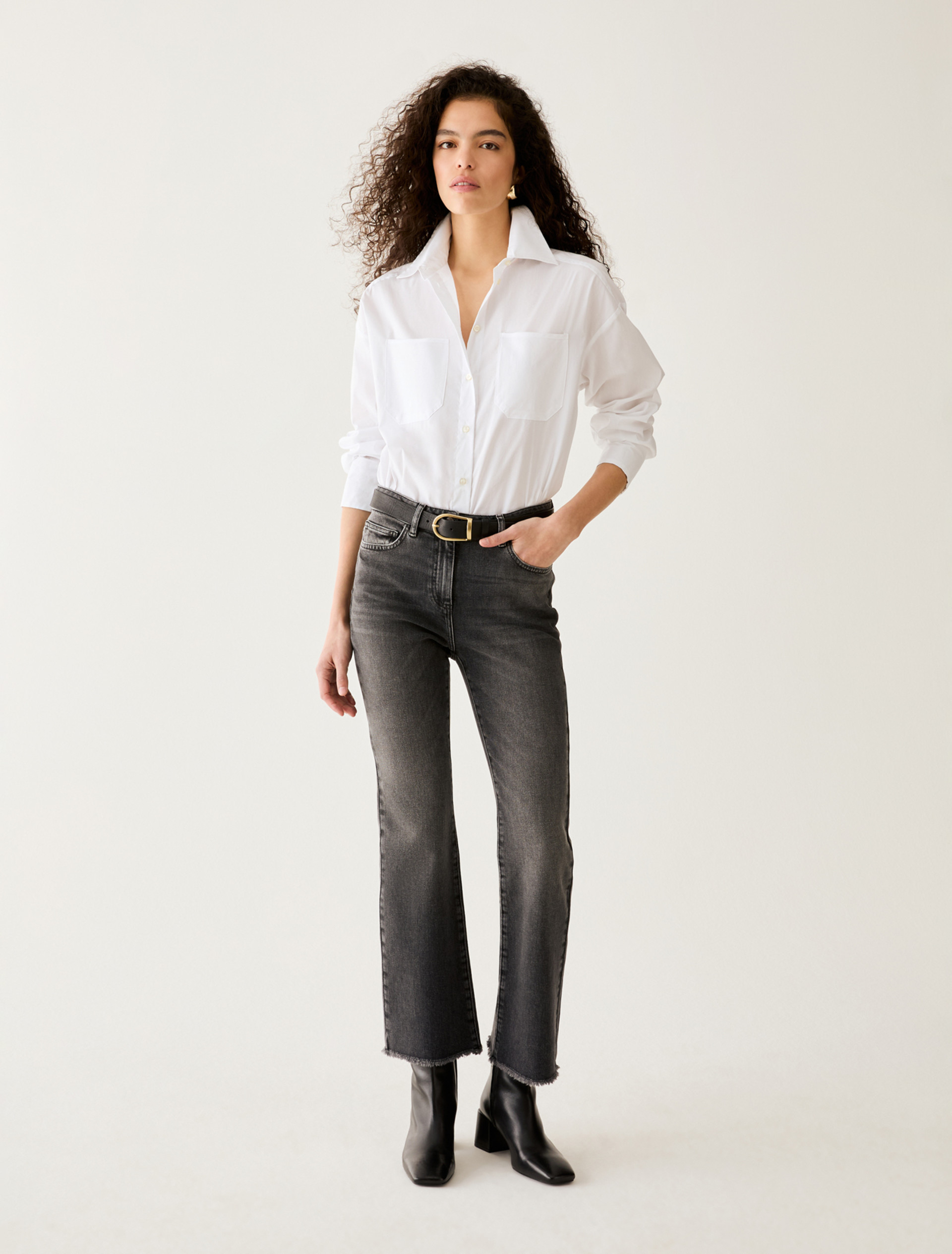 Mini-flare cut jeans - GREY - Pennyblack - 1