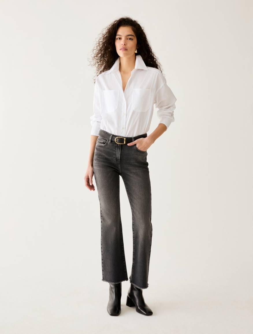 Mini-flare cut jeans - GREY - Pennyblack