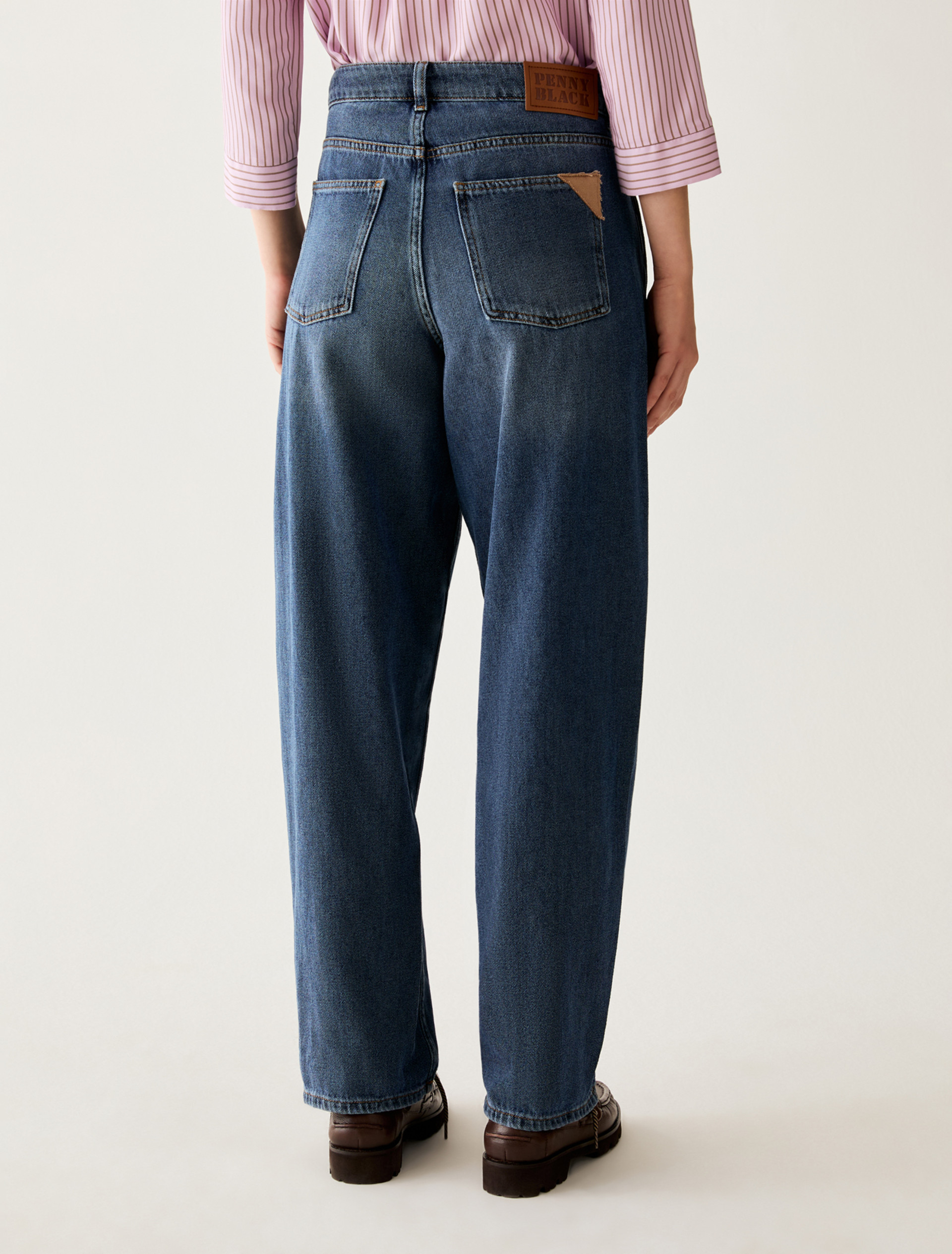 Balloon-cut jeans - BLUE JEANS - Pennyblack - 3