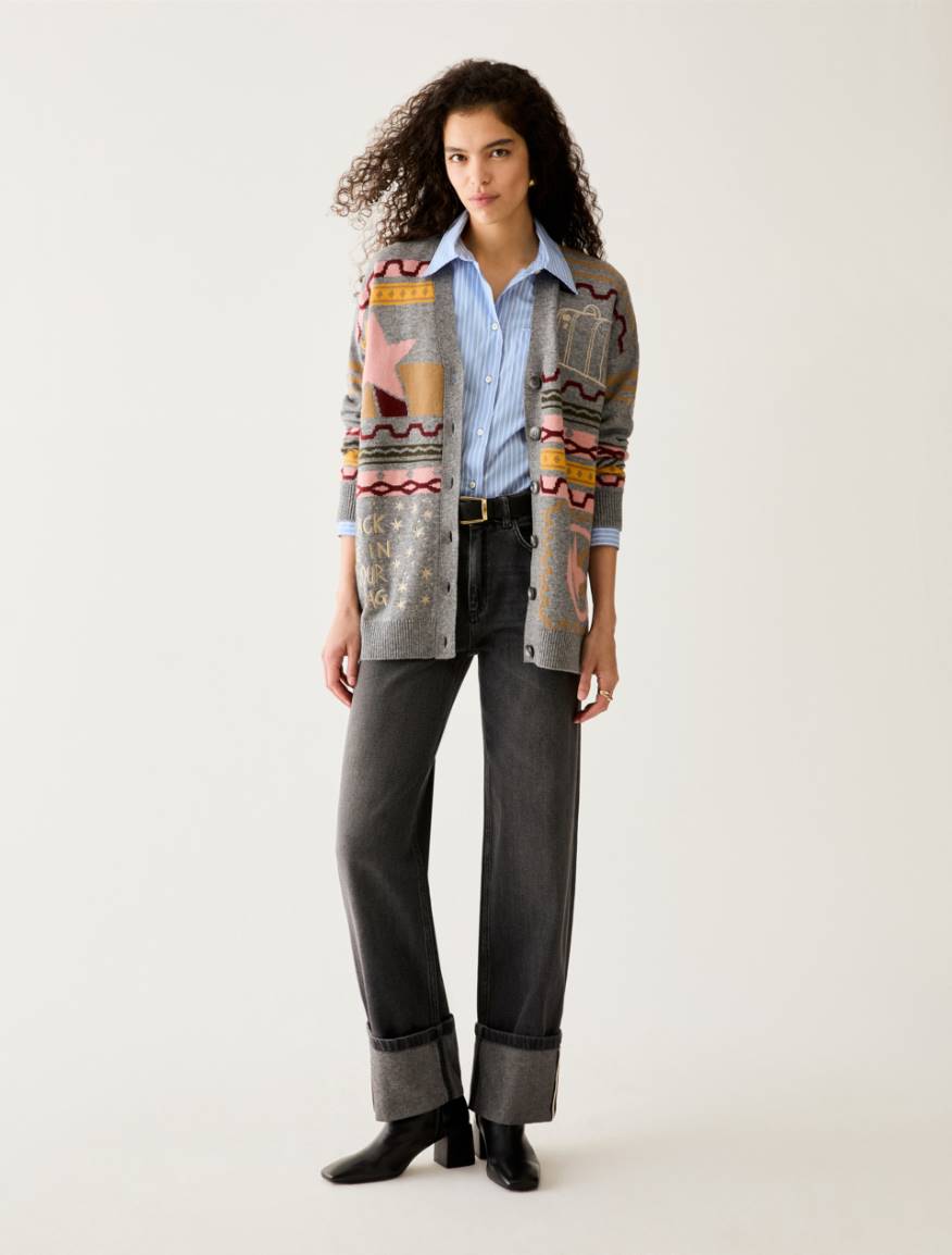 Straight-cut jeans - GREY - Pennyblack