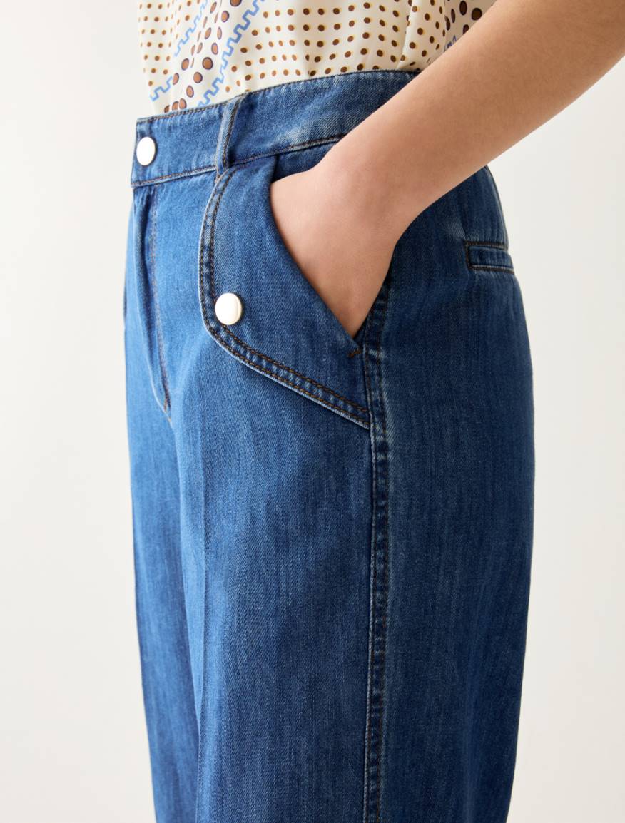 Lightweight straight-leg jeans - BLUE JEANS - Pennyblack - 4
