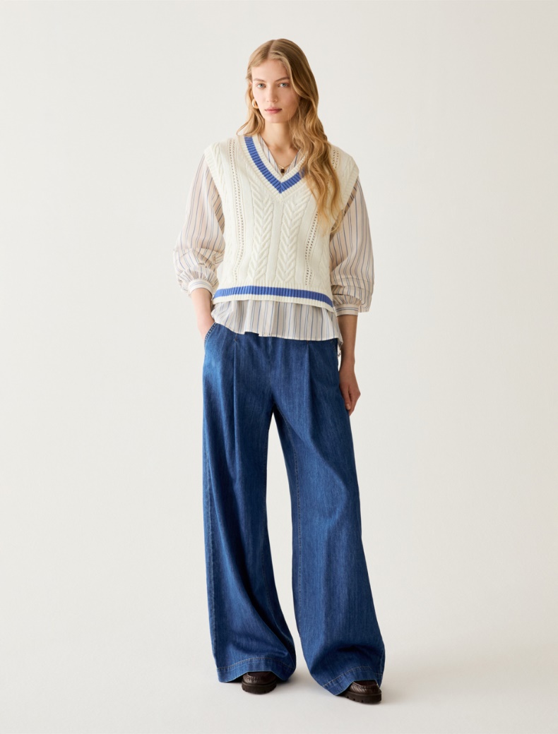 Lightweight wide-leg jeans - BLUE JEANS - pennyblack
