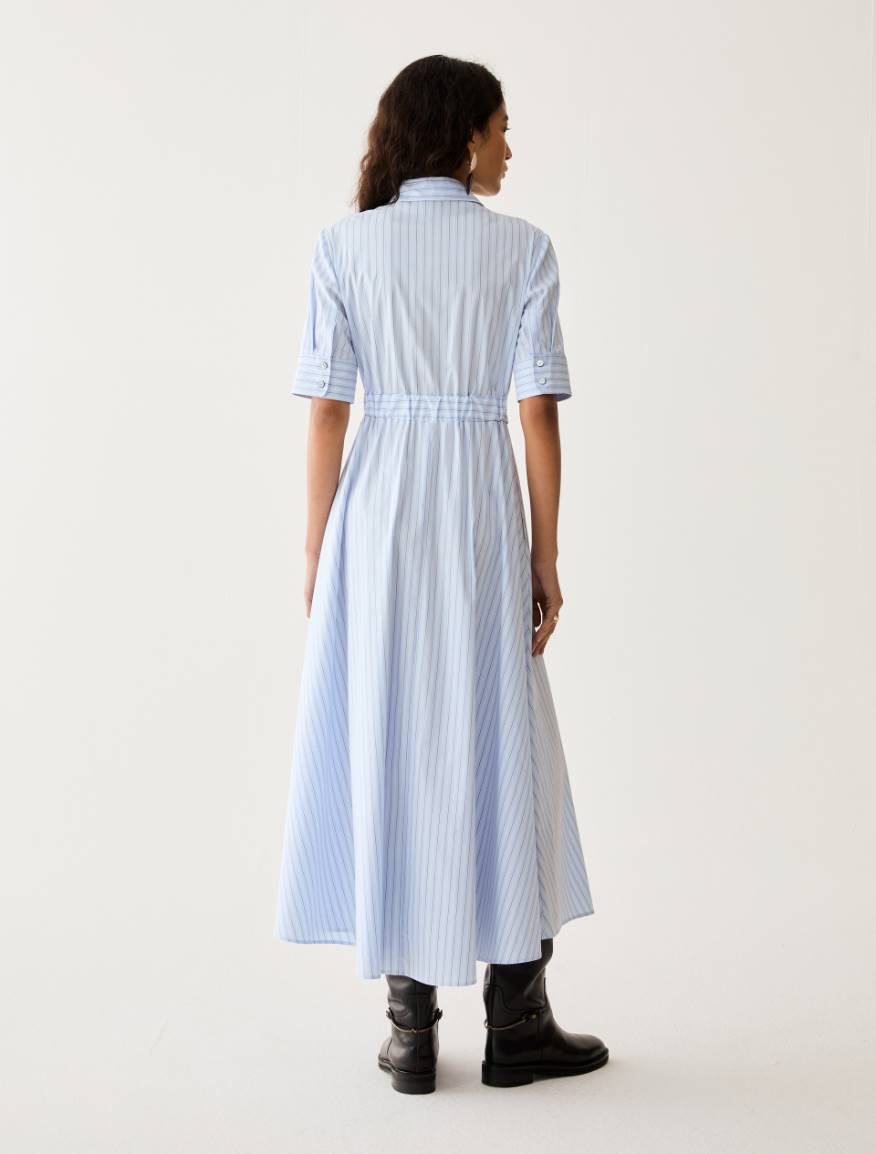 Long poplin shirt dress - LIGHT BLUE - Pennyblack - 3