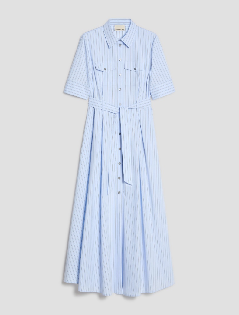 Long poplin shirt dress - Pennyblack - 7