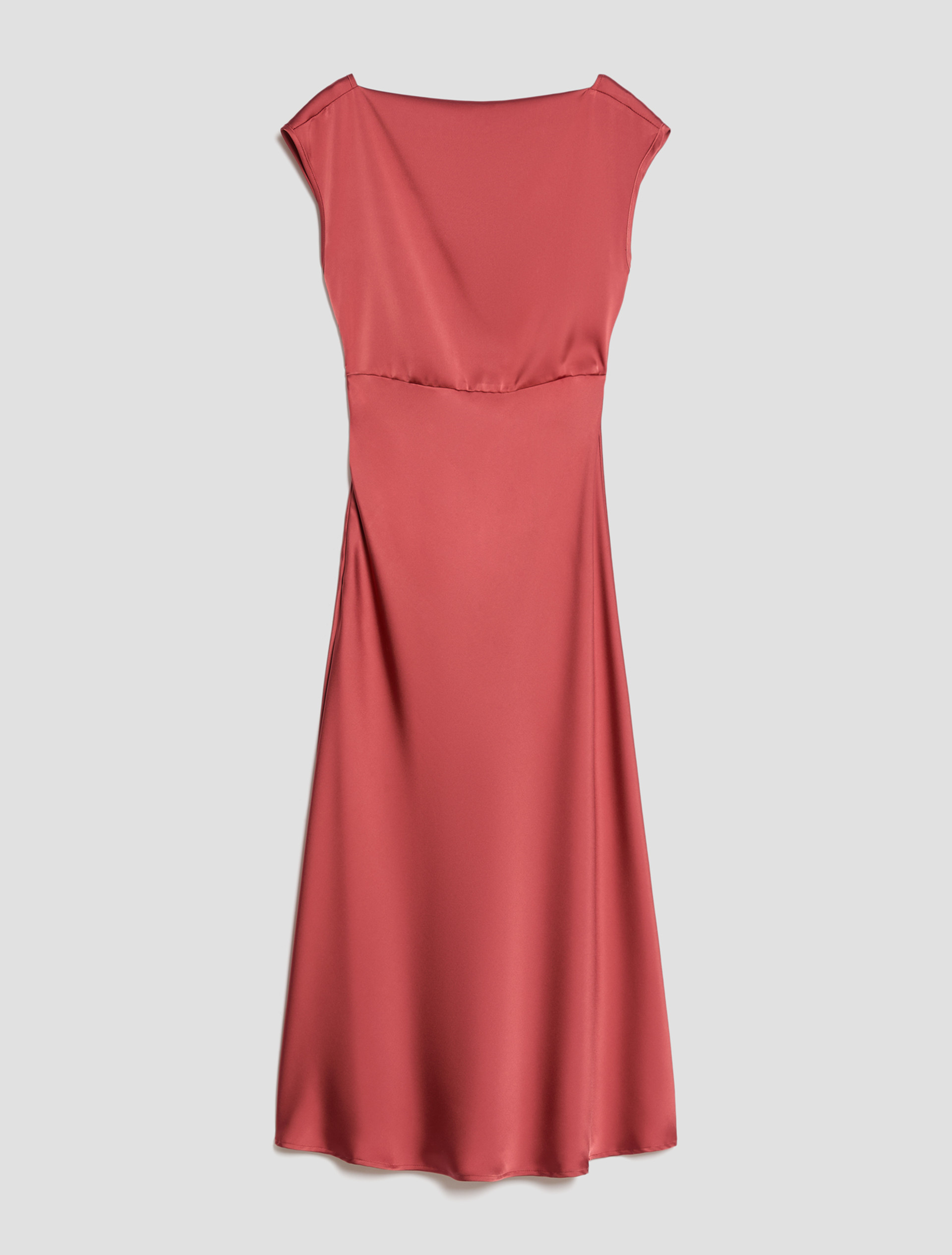 Satin dress with draping - RED - pennyblack