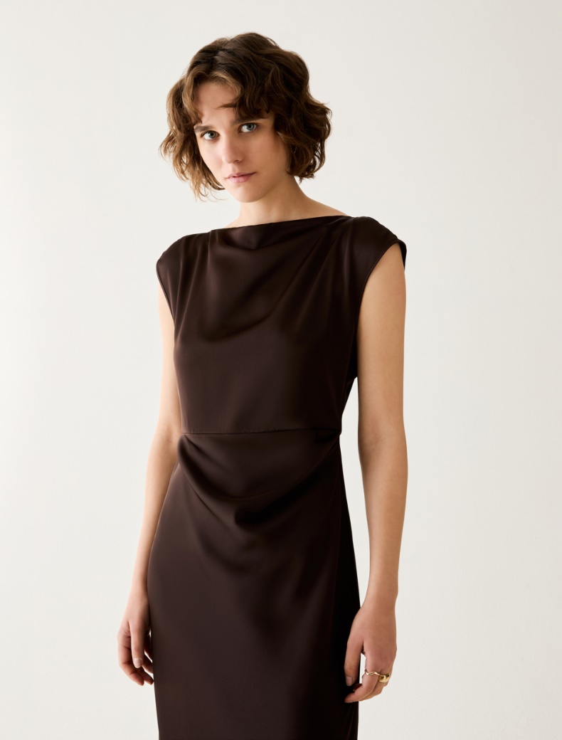 Satin dress with draping - Pennyblack - 4